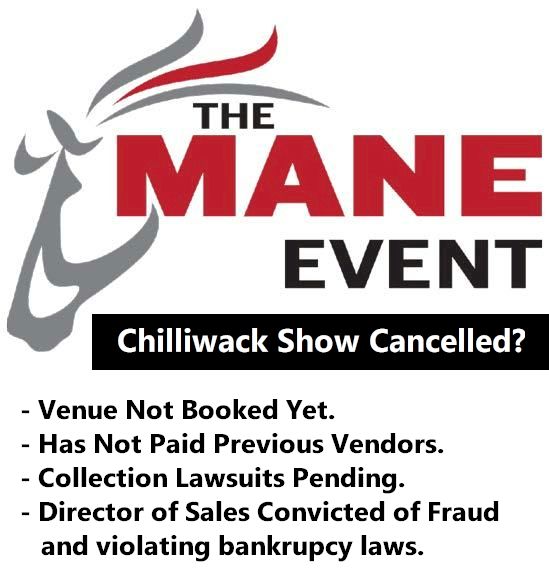 Mane Event Expo Horse Show Cancelled: Chilliwack BC | Mane Event | Chilliwack