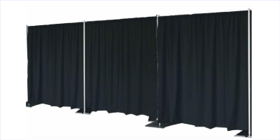 Pipe and Drape Backdrop in 8 Foot High x 10 Foot Wide Sections - $50